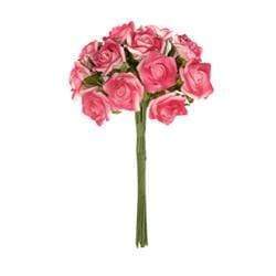 AussieSuperStore Art & Craft Essentials Hot Pink Foam Rose with 12 Head (in 8 colors) Foam Rose with 12 Head | Artificial Craft Flower Party Decoration 9323823151140 RBF13HP